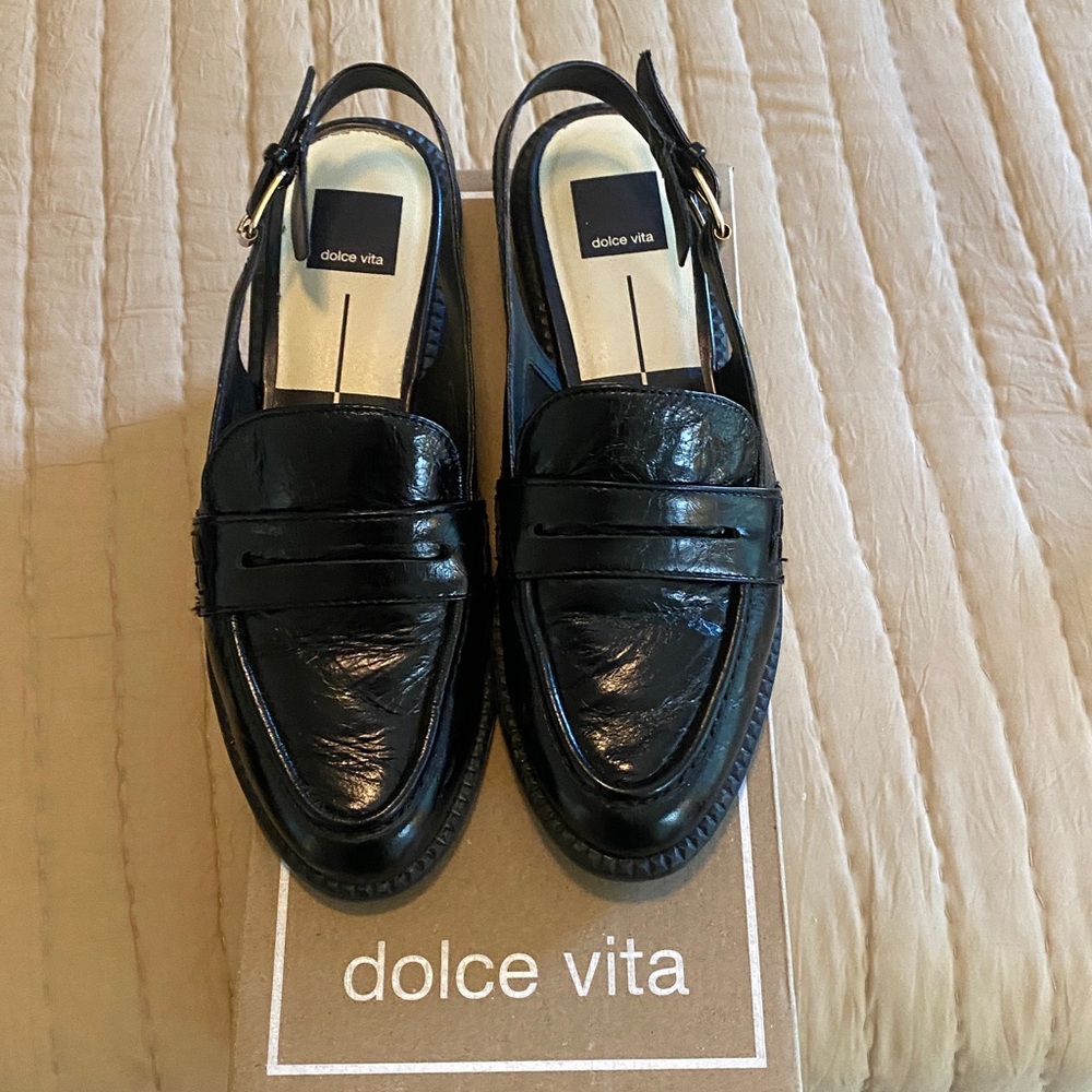 Dolce Vita Harvey sling back loafers, black, size 7.5